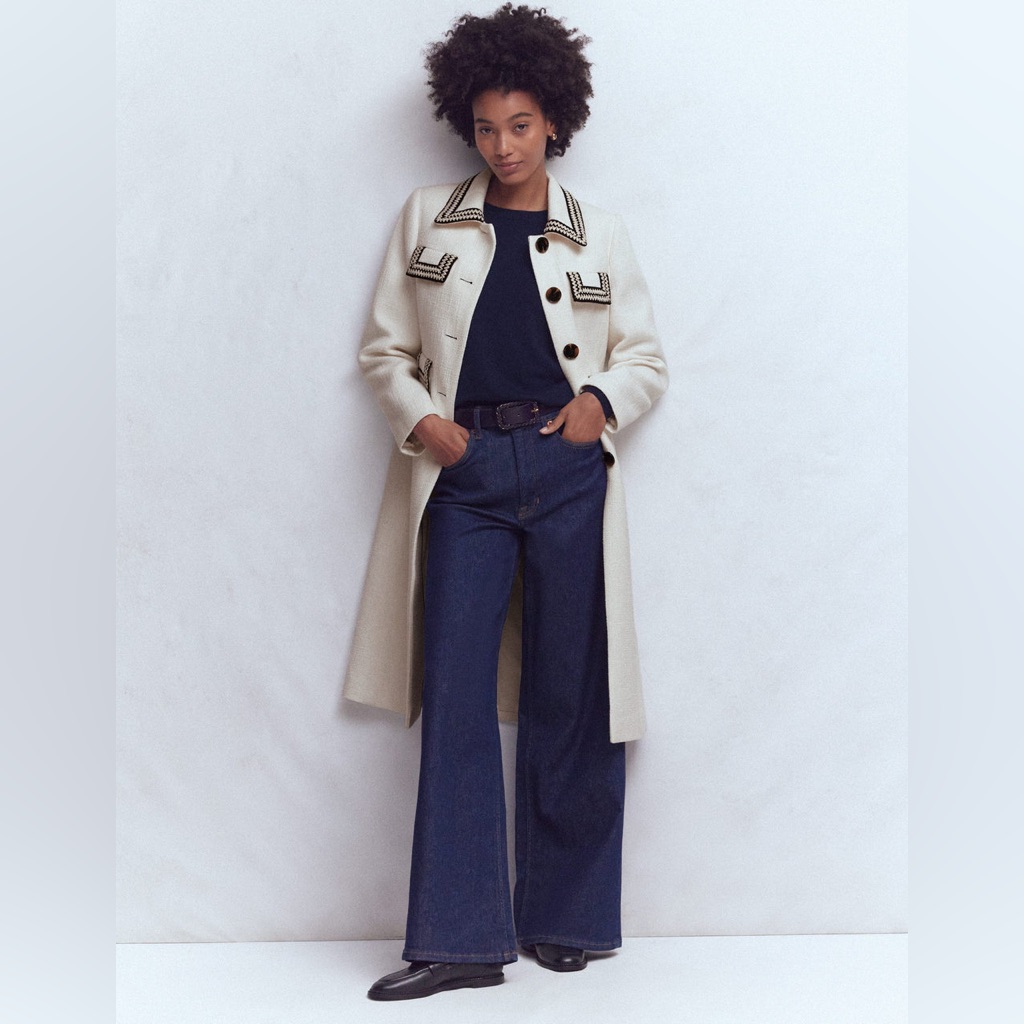 Nwt Boden Pocket Detail Coat In Ivory